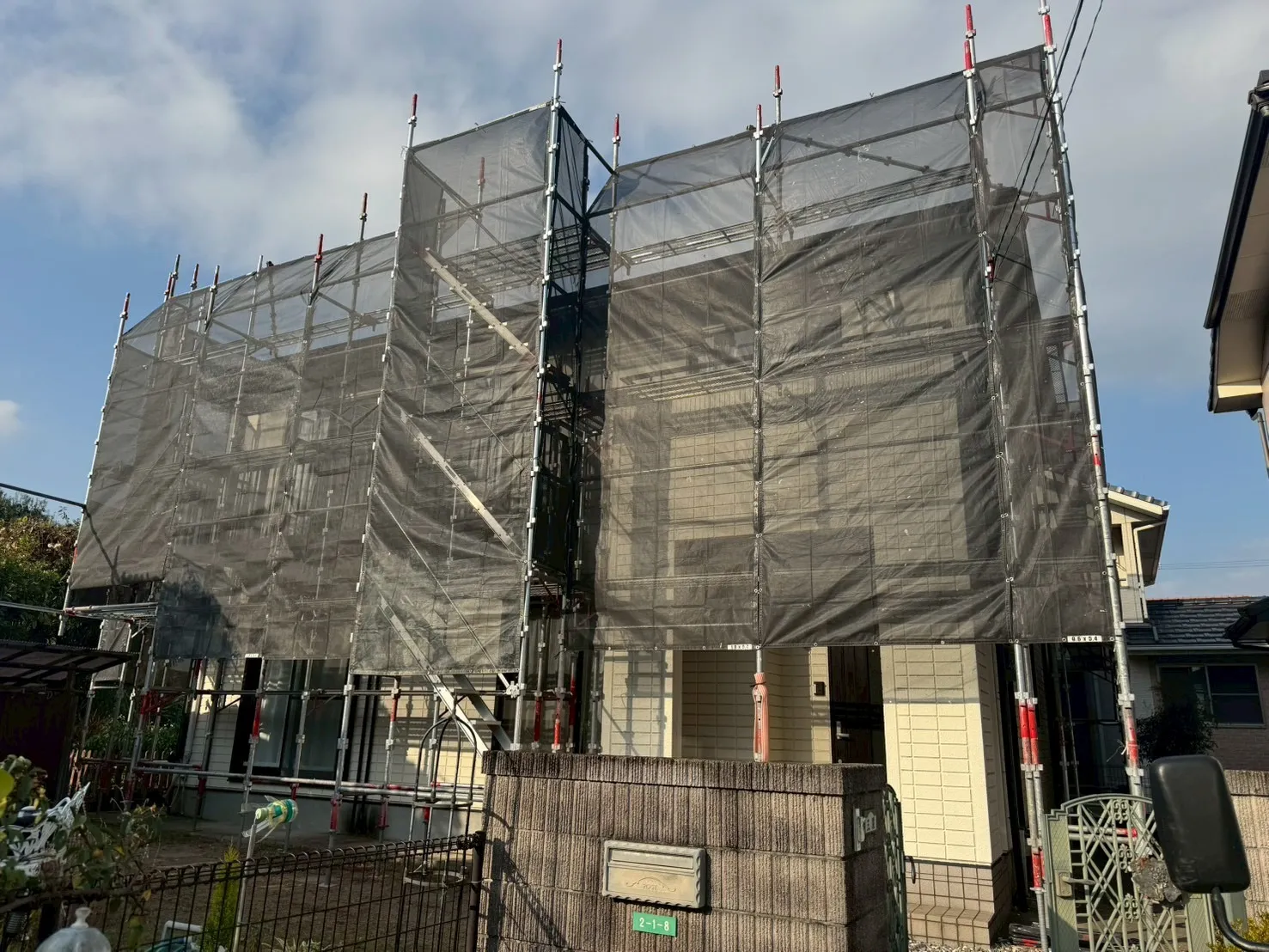 🏠【由布市】外壁塗装工事が本日着工しました！｜安全第一で丁寧に進めてまいり