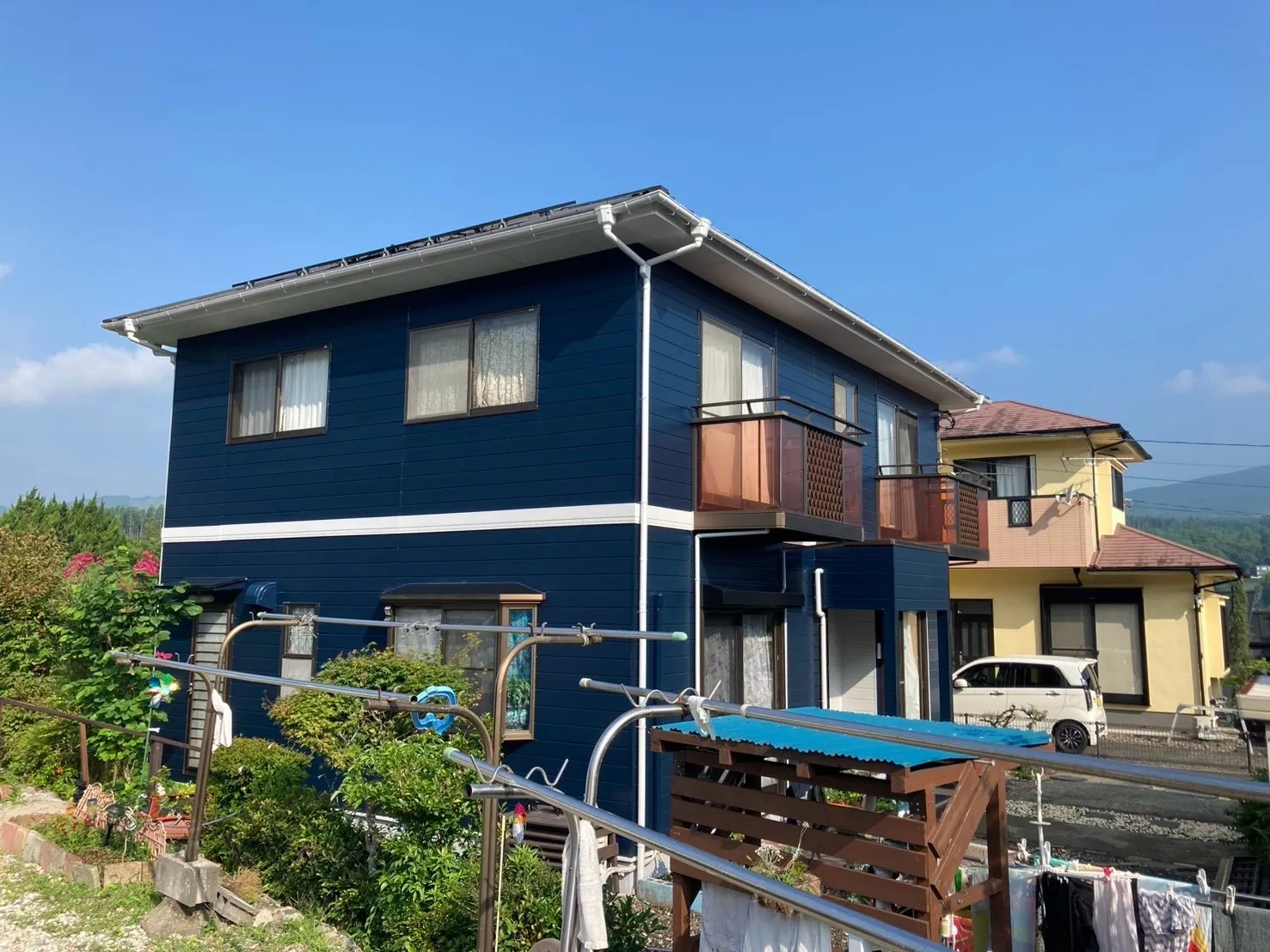 【竹田市】淡いピンクから深みのあるネイビーへ|外壁塗装ビフォーアフター🏠✨