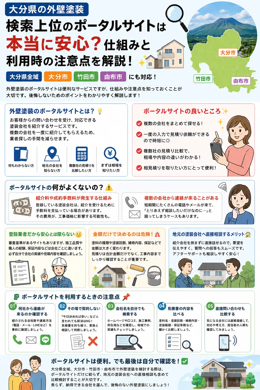 【大分】外壁塗装の検索上位のポータルサイトは本当に安心？仕組みと利用時の注意点を解説🔍🏠